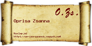 Oprisa Zsanna névjegykártya